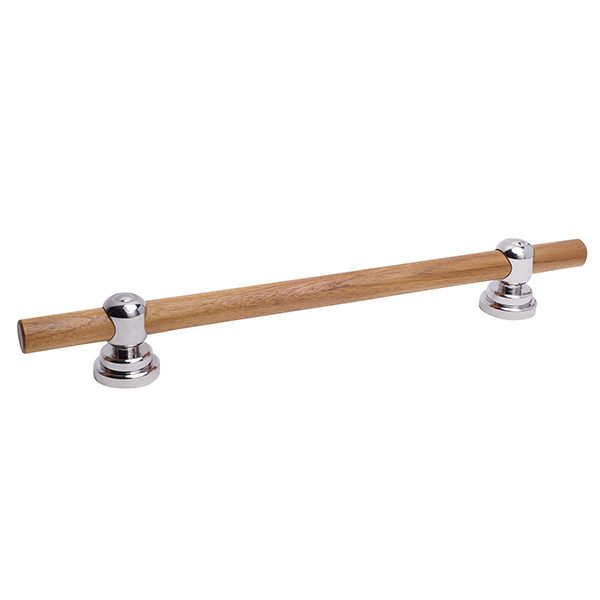 Horizon Teak Grab Bars Teak Chrome/Polished Stainless